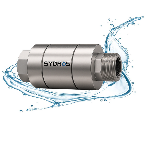 SYDROS Kalkschutzfilter für die Dusche ½ Zoll aus Edelstahl
