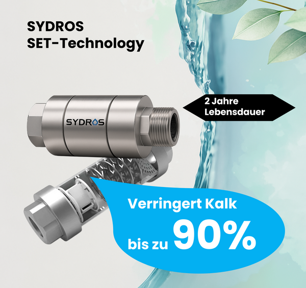 SYDROS Kalkschutzfilter für die Dusche ½ Zoll aus Edelstahl 2